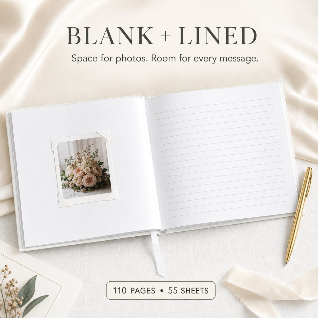 Libro de Invitados de Boda 8×10 – Diseño de Novios y Set Completo