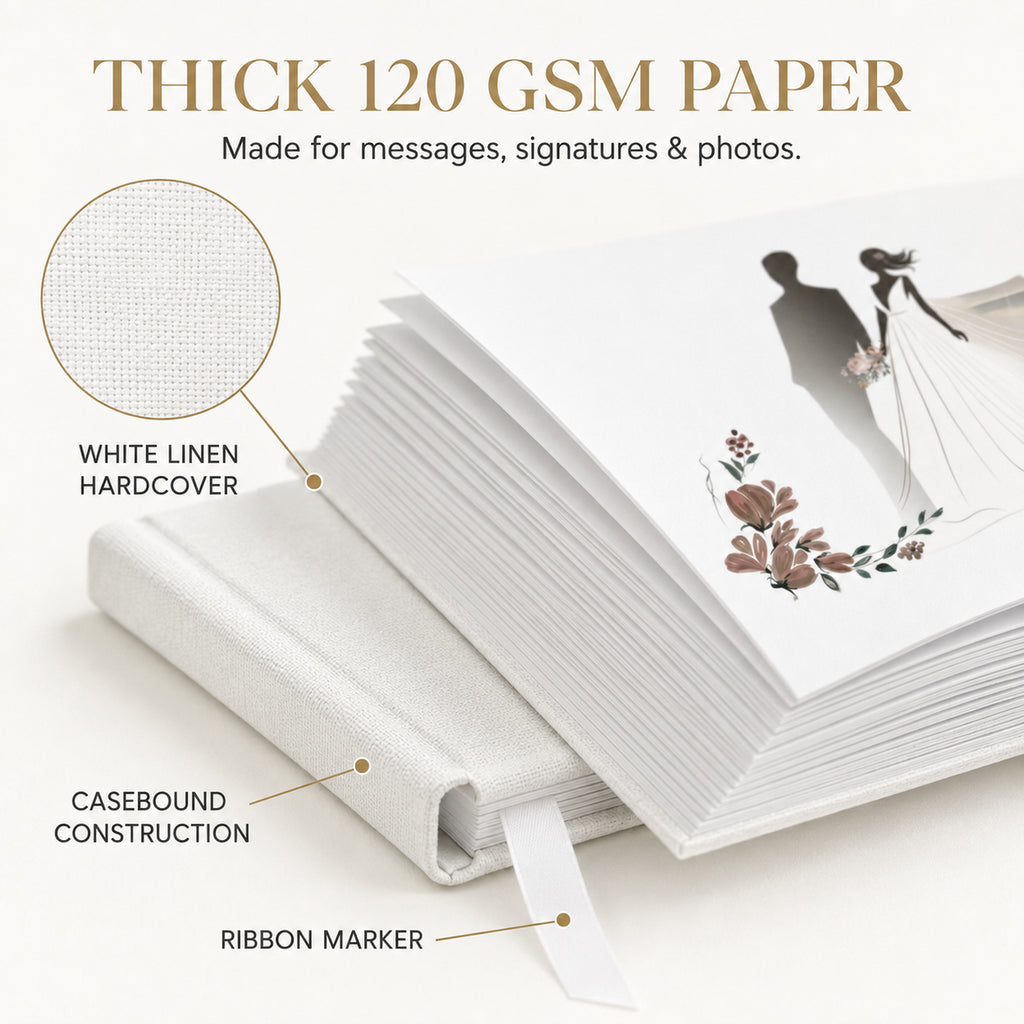 Libro de Invitados de Boda 8×10 – Diseño de Novios y Set Completo