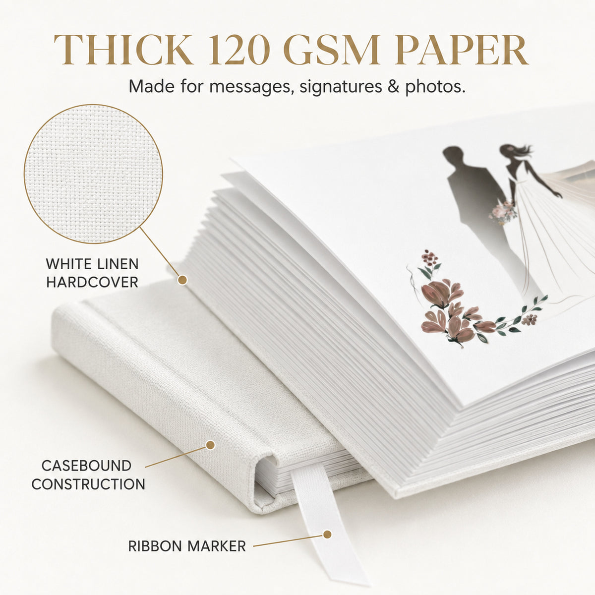 Libro de Invitados de Boda 8×10 – Diseño de Novios y Set Completo