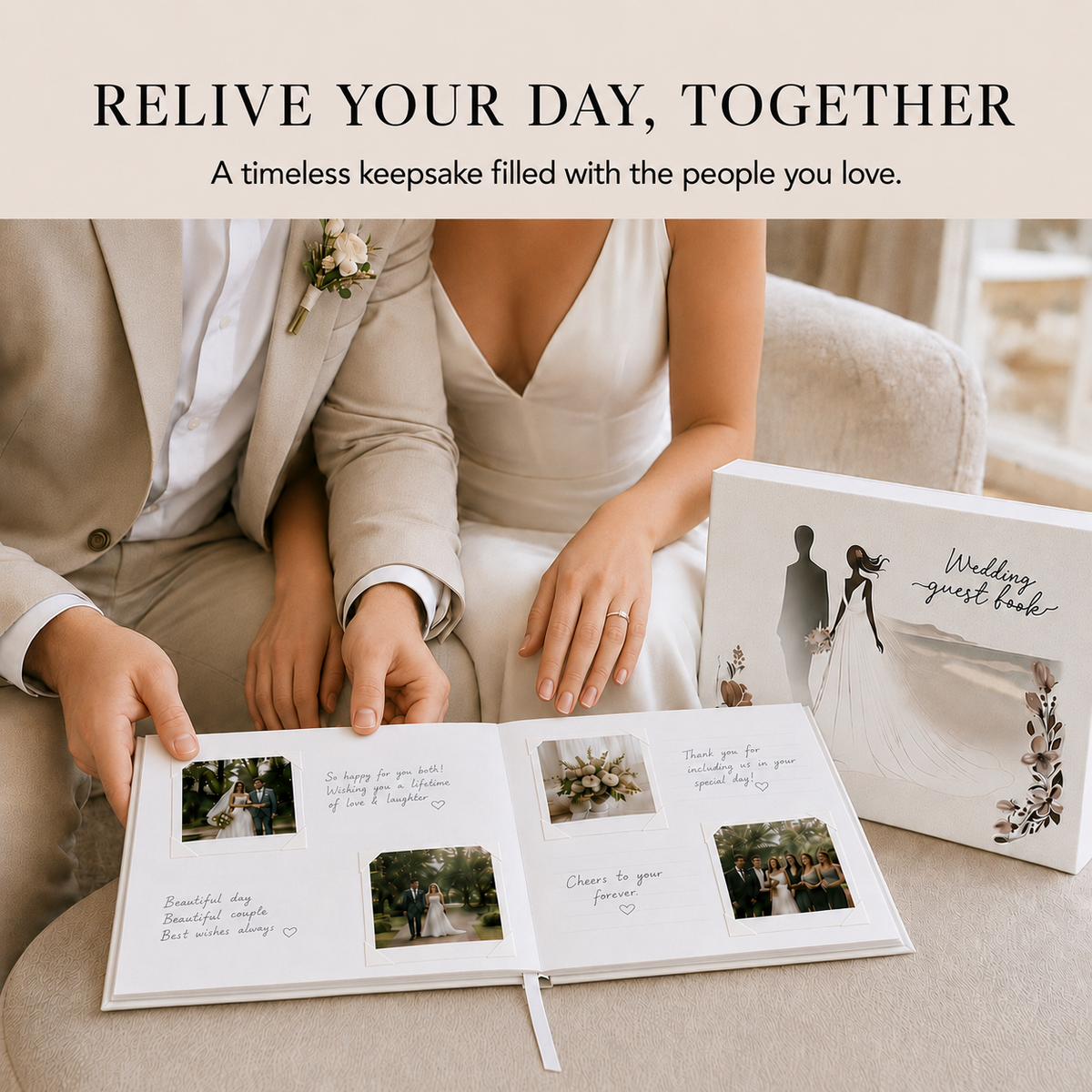 Libro de Invitados de Boda 8×10 – Diseño de Novios y Set Completo